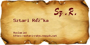 Sztari Réka névjegykártya